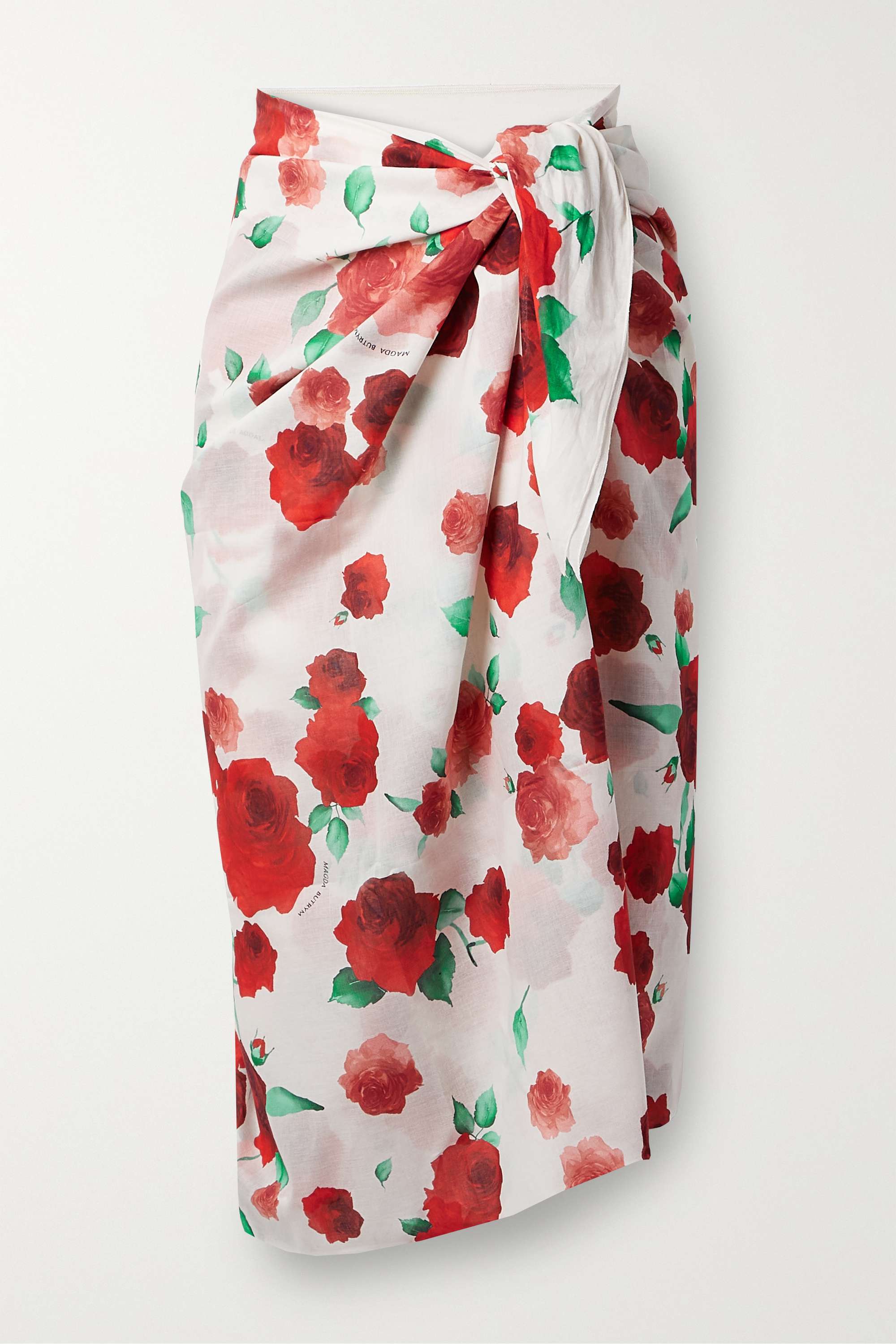 【MAGDA BUTRYM】floral-print cotton-voile pareo