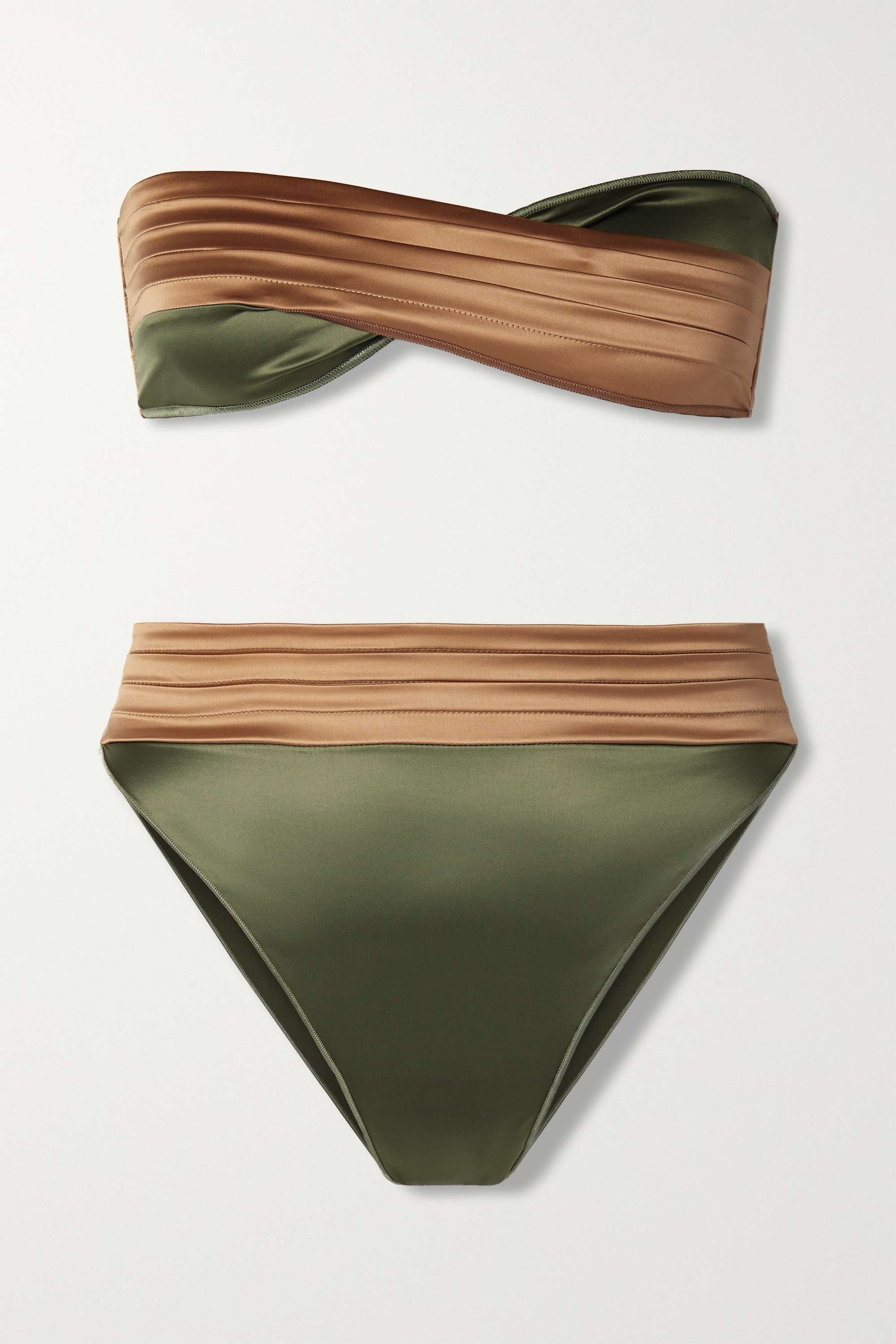 【OSEREE】twist-front recycled stretch-satin ビキニ