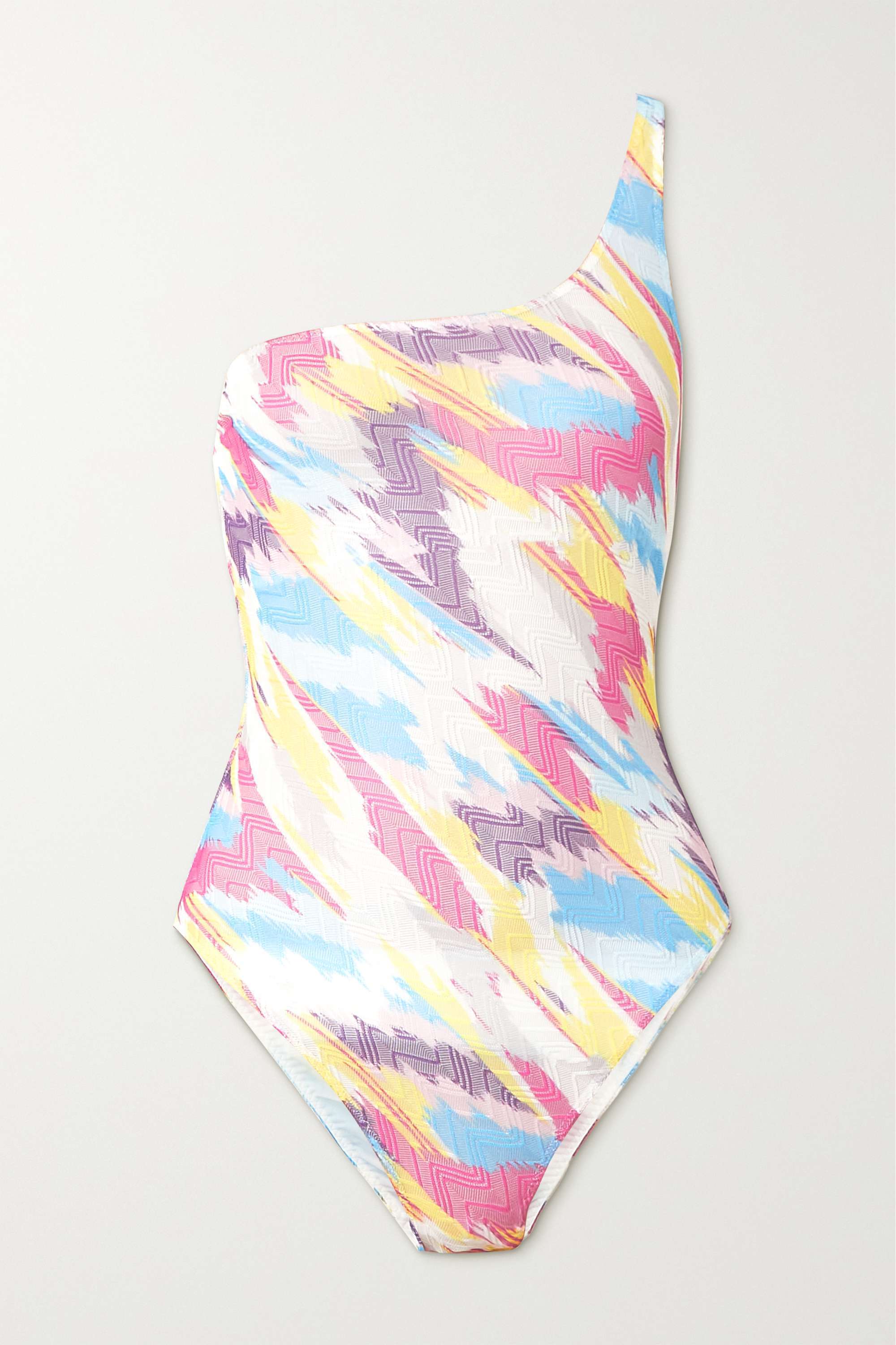 【MISSONI】mare one-shoulder crochet-knit swimsuit