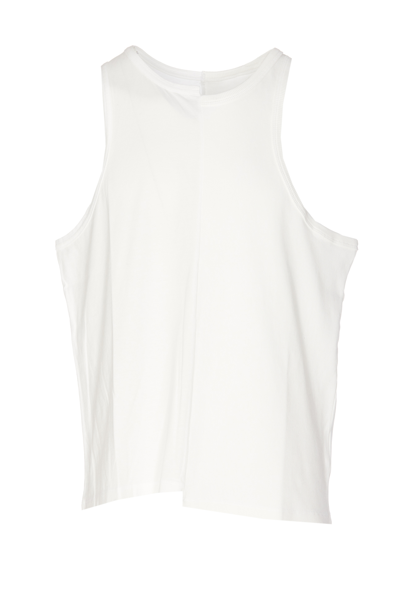 アイボリー×レッド アシンメトリータンクトップ #maisonmargiela