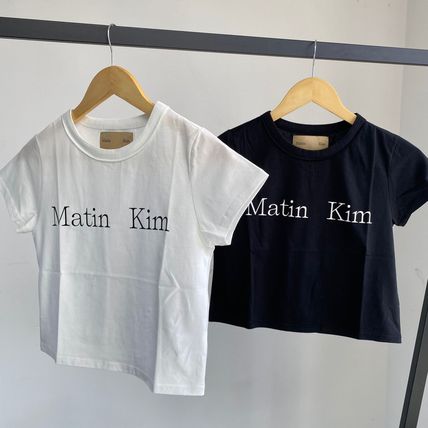 Matin Kim T-Shirts Unisex Street Style Short Sleeves Logo Cropped Tops T-Shirts