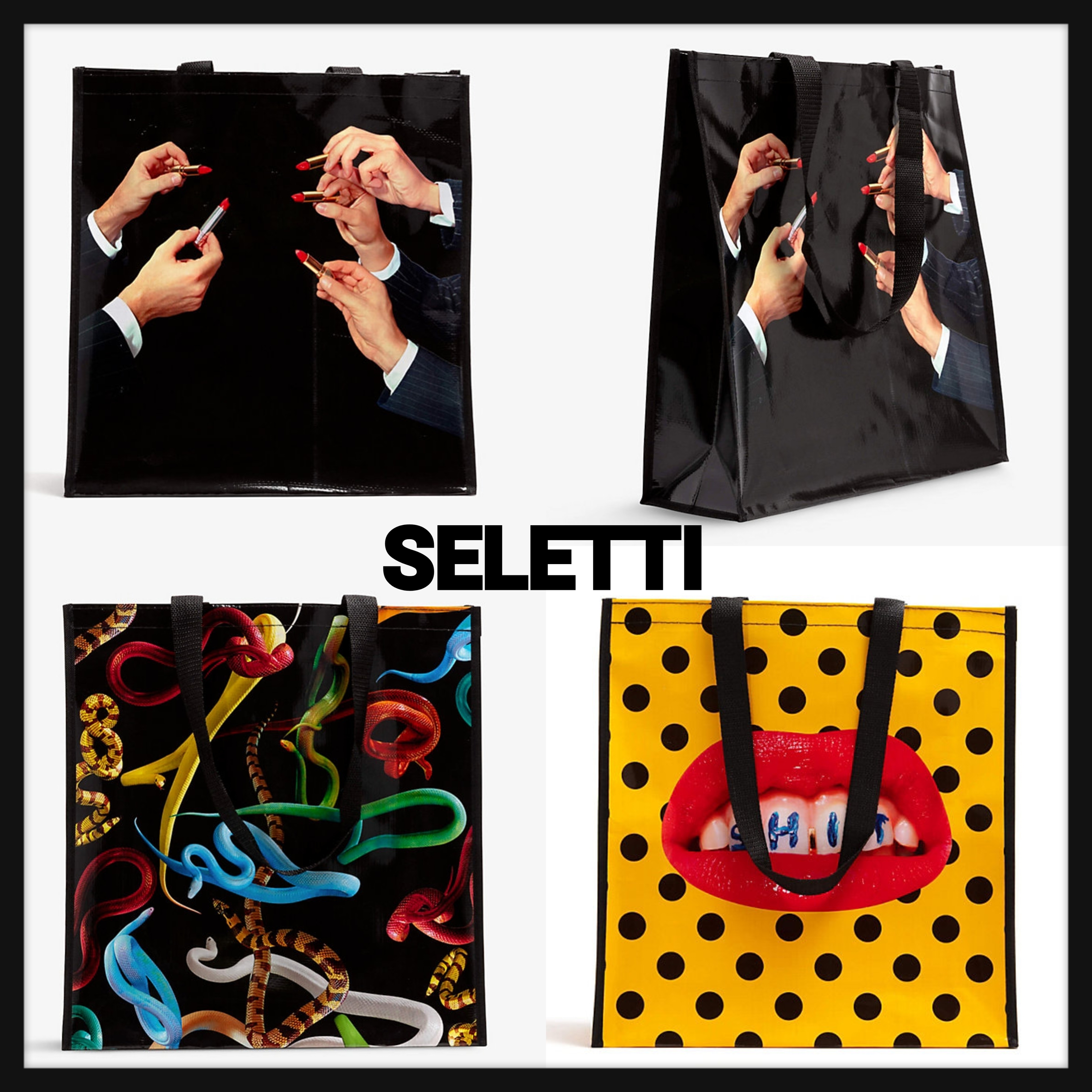 人気【SELETTI x TOILETPAPER】ショッピング ビニル トート 3柄
