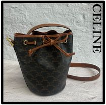 CELINE Casual Style Street Style Logo Shoulder Bags