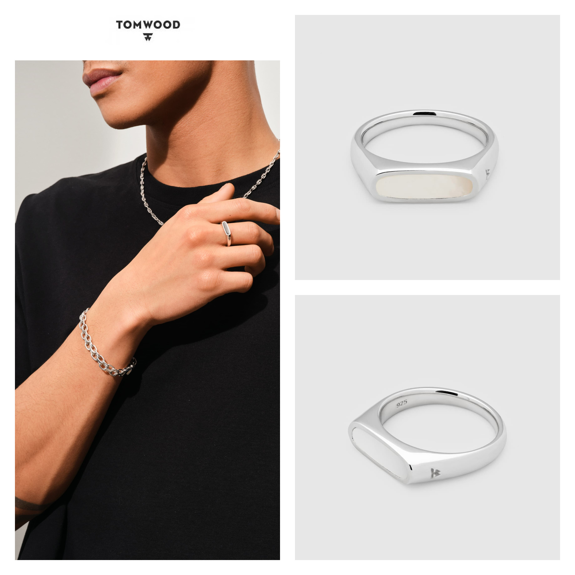 TOM WOOD(トムウッド)】 Mario Ring White MOP
