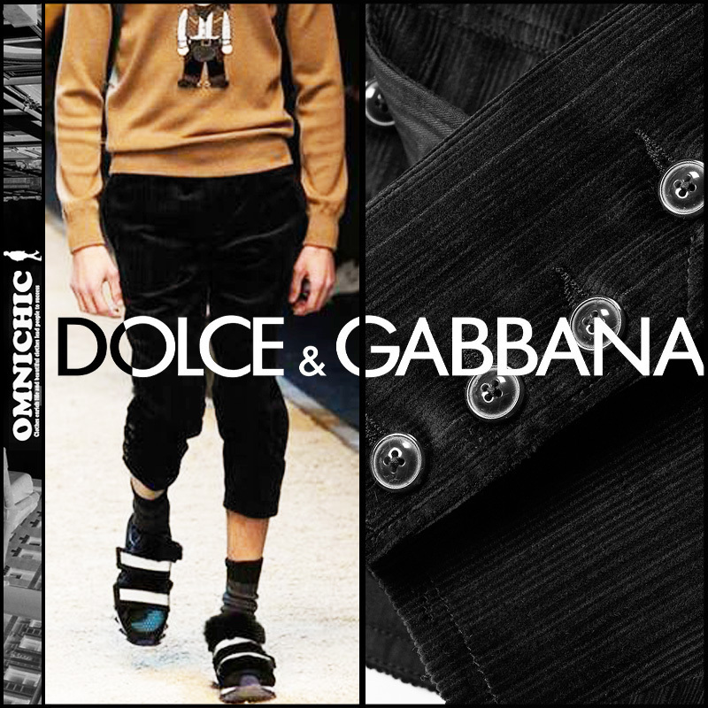 DOLCE&GABBANA /DG 艶を纏ったコーデュロイクロップドパンツ-