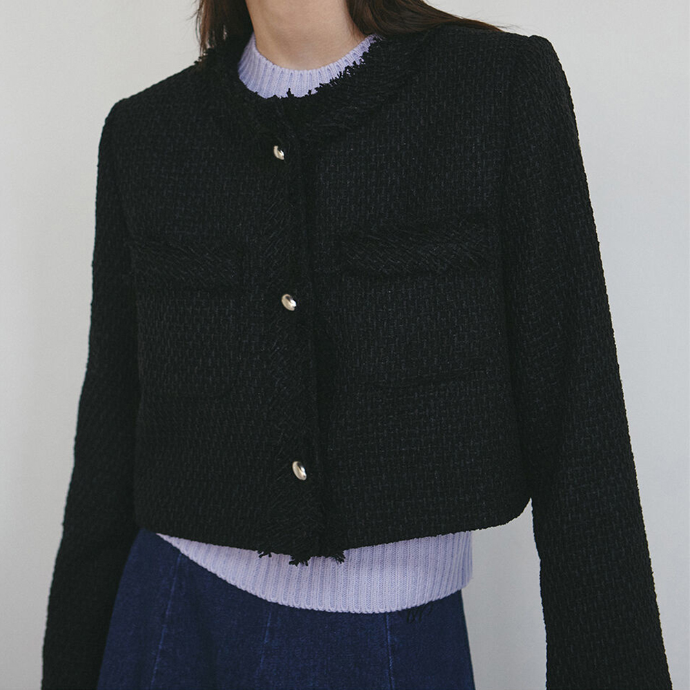 【NICK&NICOLE】CROP WOOL TWEED JACKET /韓国 大人気 NICK&NICOLE】CHARLOTTE CROP TWEED JACKET□大人気/海外/韓国