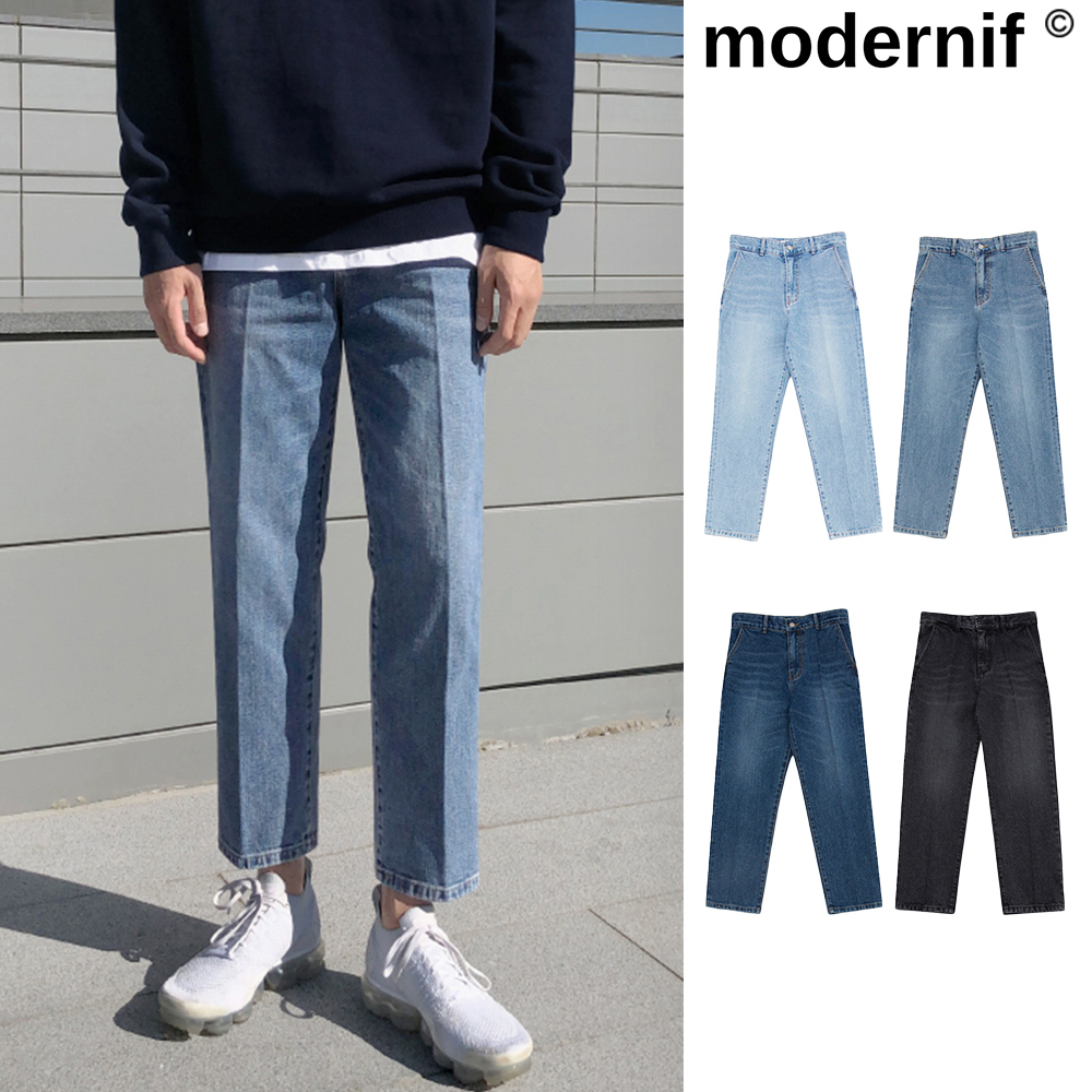 【MODERNIF】Deep regular denim pants