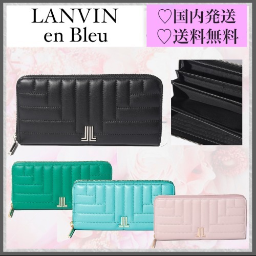 【シンプル可愛い♡】LANVIN ラウンドファスナー長財布