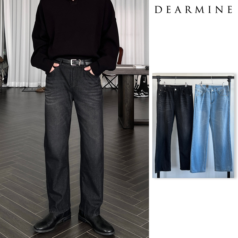 【DEARMINE】Semi Washing Wide Fit Denim