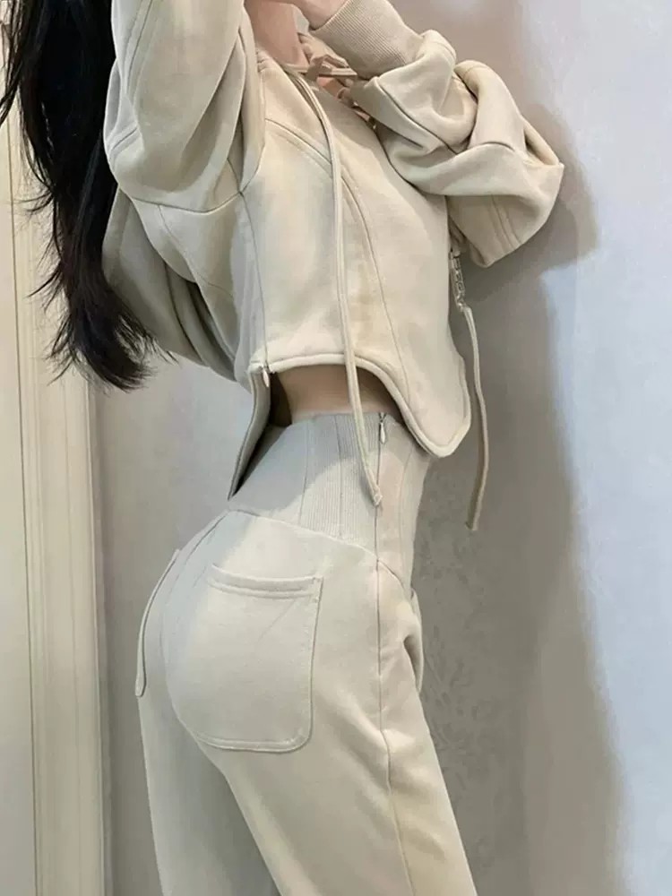セットアップトップス スウェット フーディ パンツ 長袖  S/XL