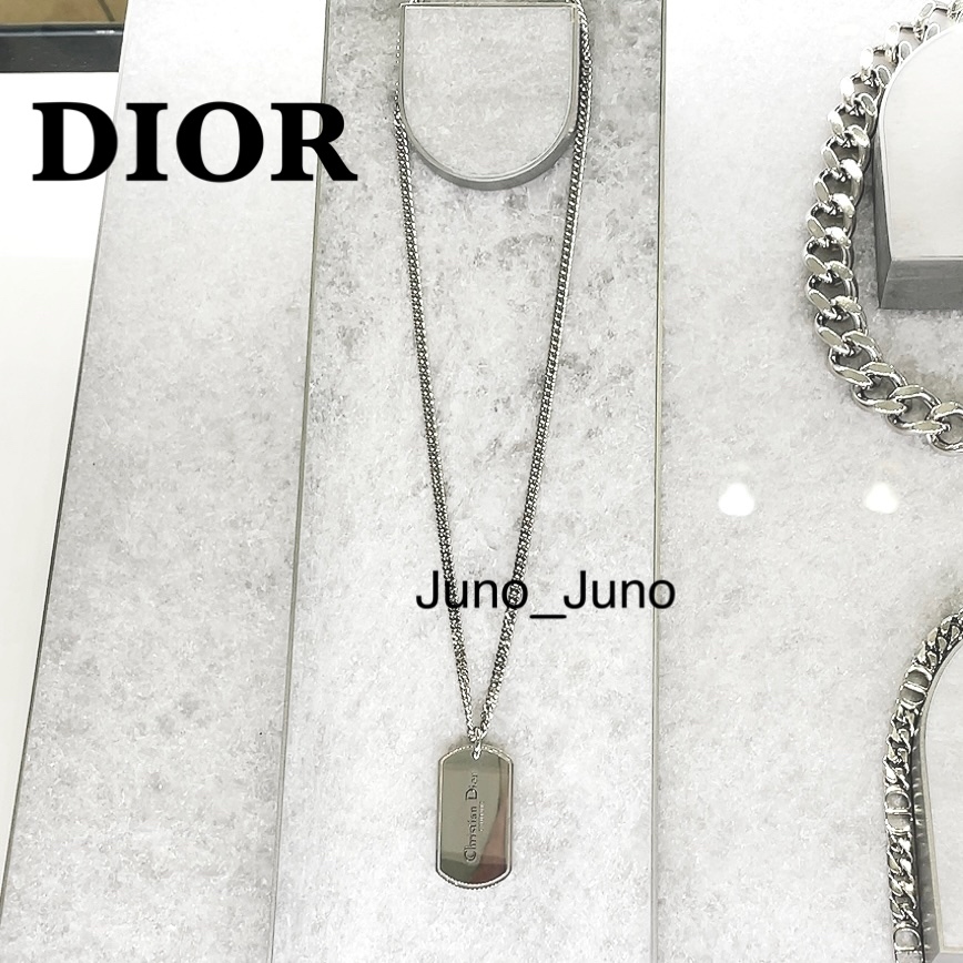 DIOR CD COUTURE プレート ペンダント ネックレス 真鍮 国内発送