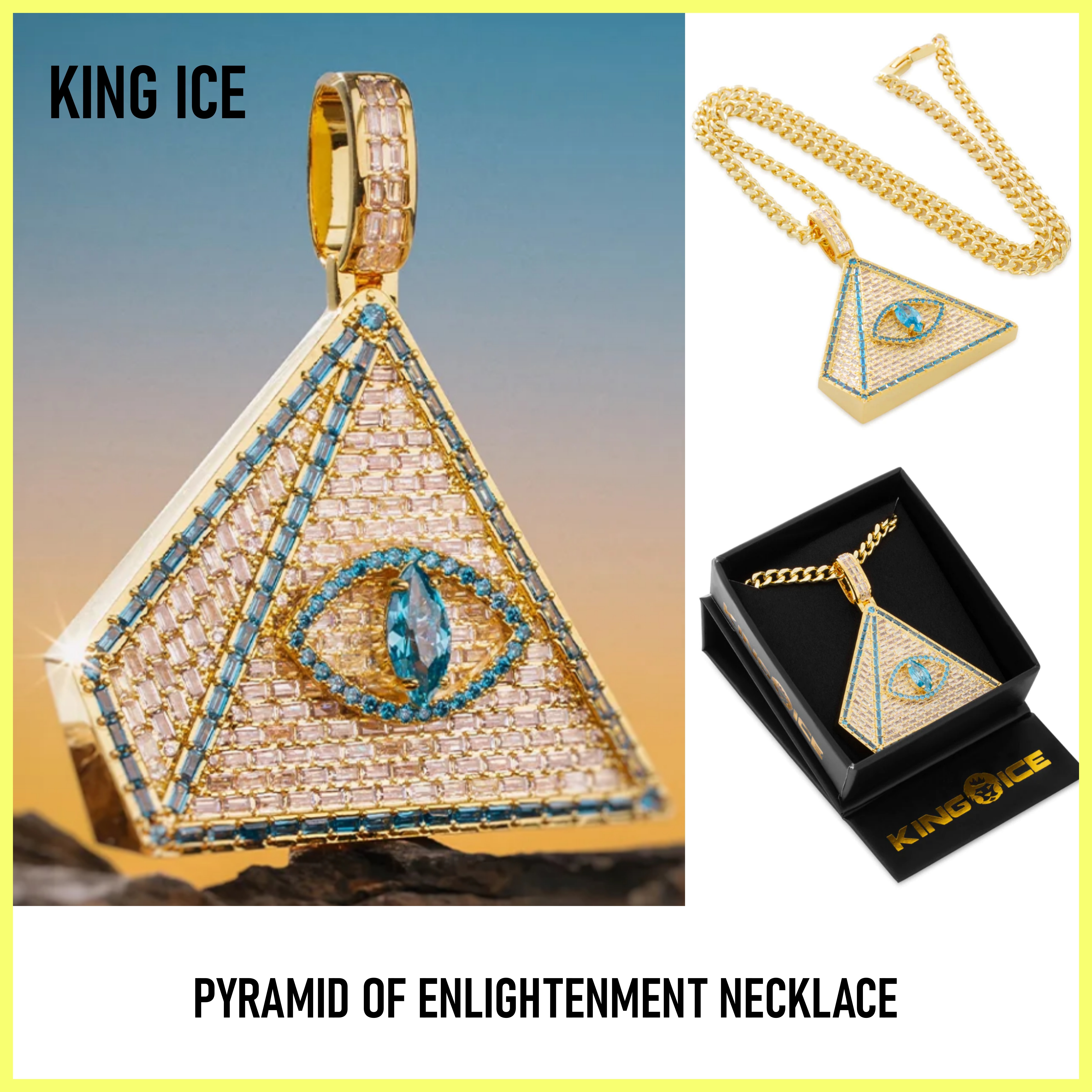 送料税込【King Ice】PYRAMID OF ENLIGHTENMENT NECKLACE☆国発