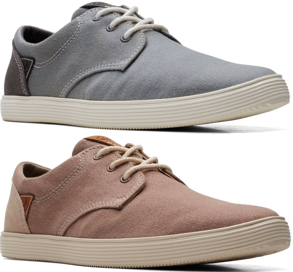 CLARKS スニーカー 軽量 キャンバス レザー カジュアル