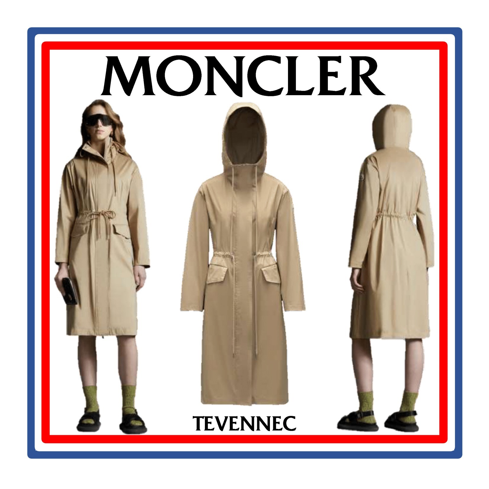 格安通販新作 モンクレール レディース トレンチコート Tevennec