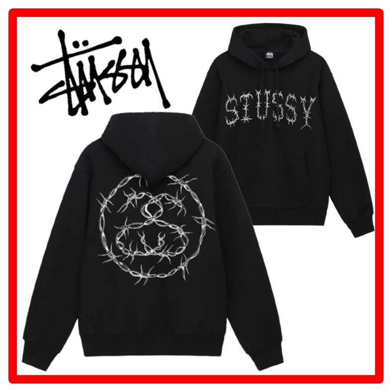 ★韓国の人気★【STUSSY】★BARB HOODI.E★BLACK★関税込★