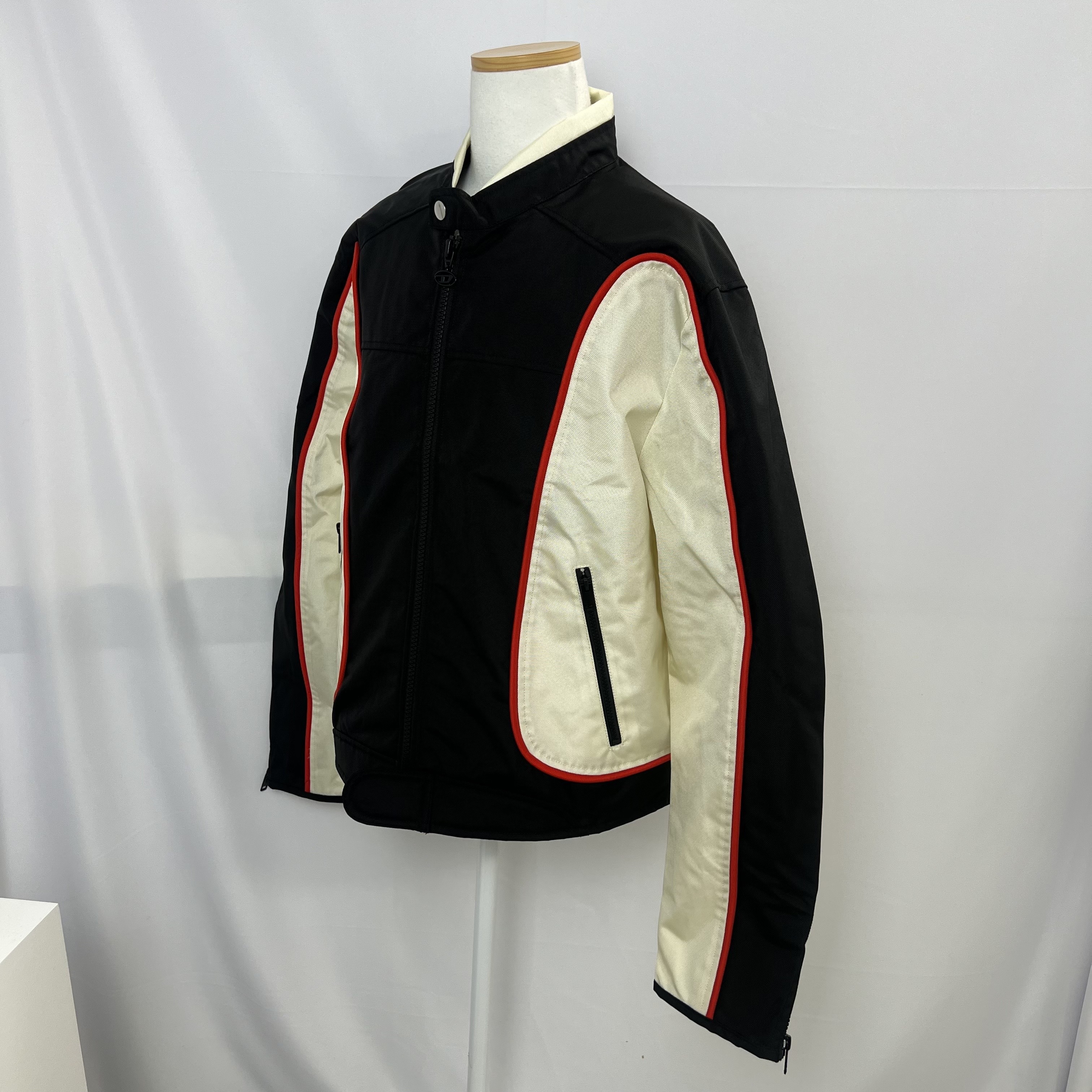 ☆【DIESEL】☆J-Blink Biker Jacket in Colour-Block Nylo.n