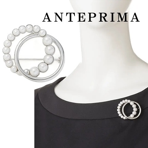 【ANTEPRIMA】即対応モダンパール サークル ブローチ