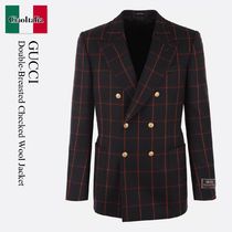 Gucci Double-Breasted Checked Wool Jacket