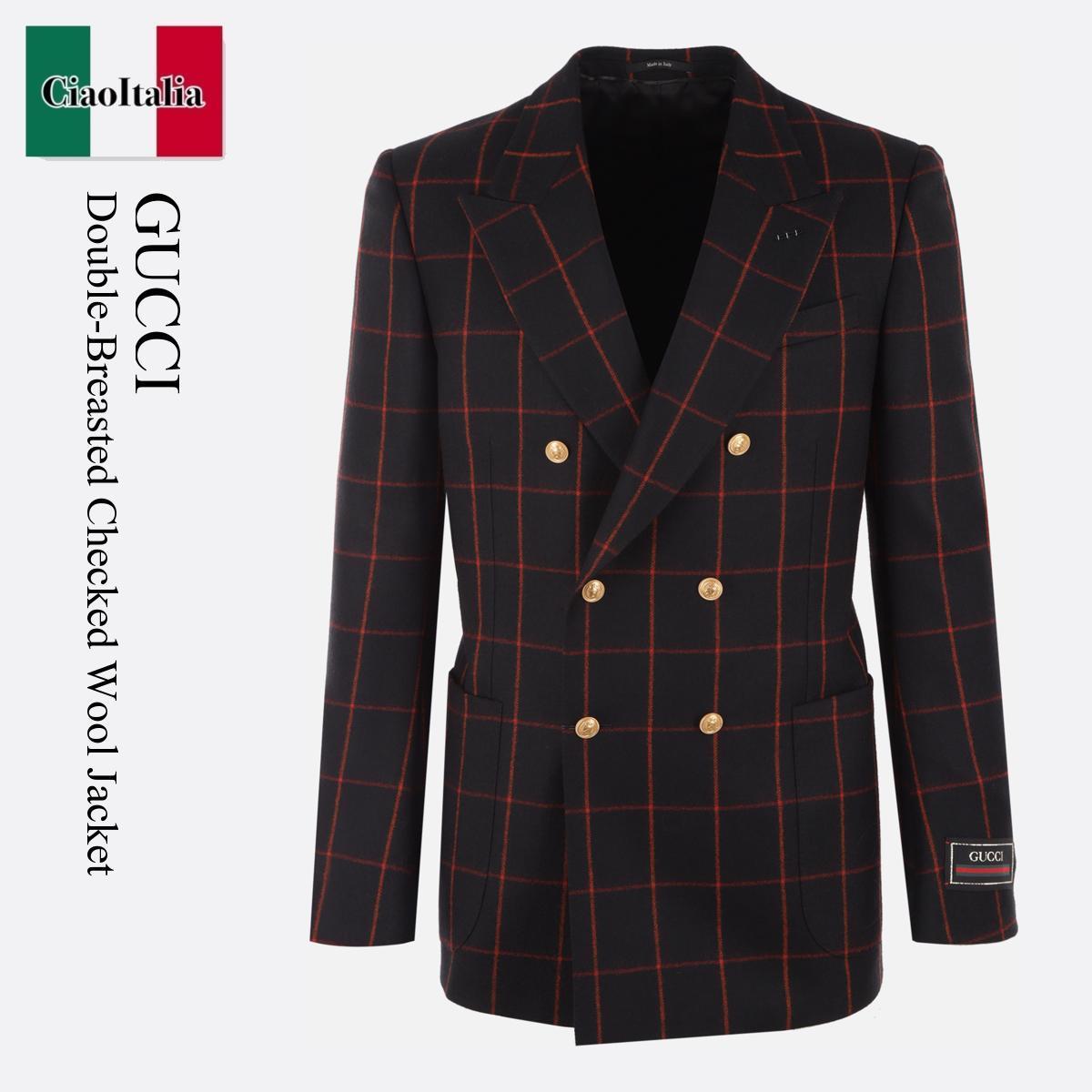 ジャケットその他 Gucci Double-Breasted Checked Wool Jacket