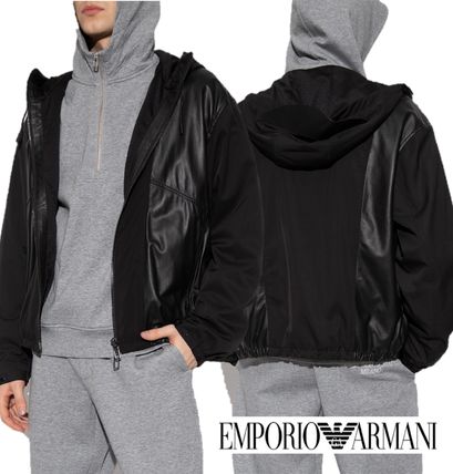 未使用 黒タグ 激渋 EAアルマーニ 皺&染色加工 ナイロン ジャケット