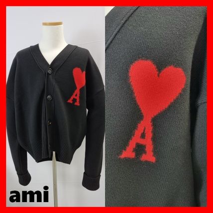 ブラック(黒)系 AMI PARIS(アミ パリス) カーディガン(メンズ