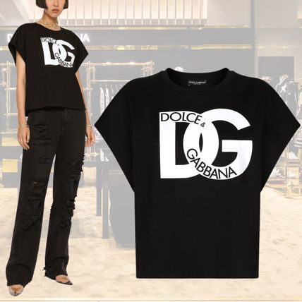 DOLCE & GABBANA レディース うさぎ クロップド Tシャツ うさぎ Dolce & Gabbana(ドルチェ&ガッバーナ) トップス