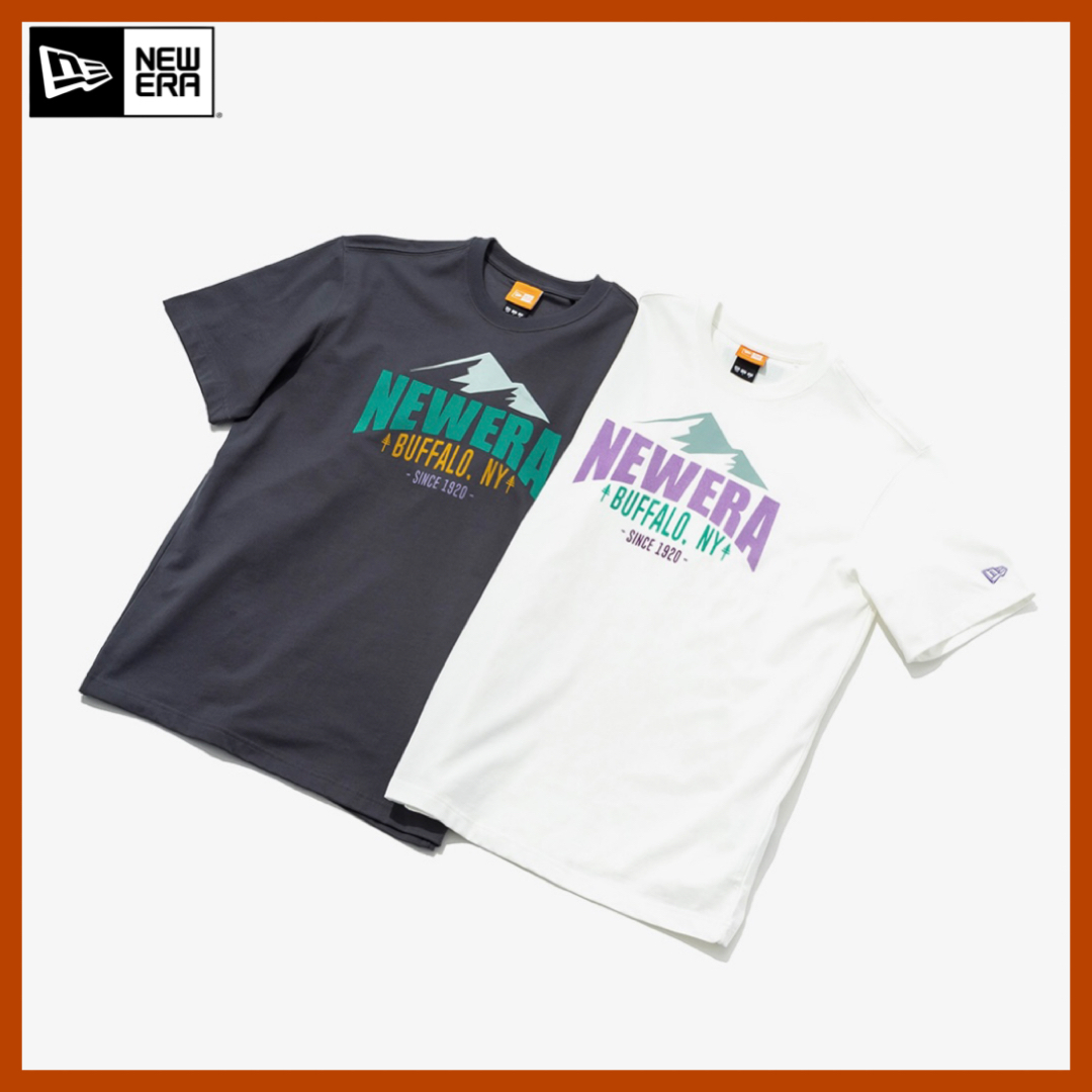 Newera☆ OUTDOOR DOPAMIN BRIGHTS FLOCKING 半袖Tシャツ 全2色