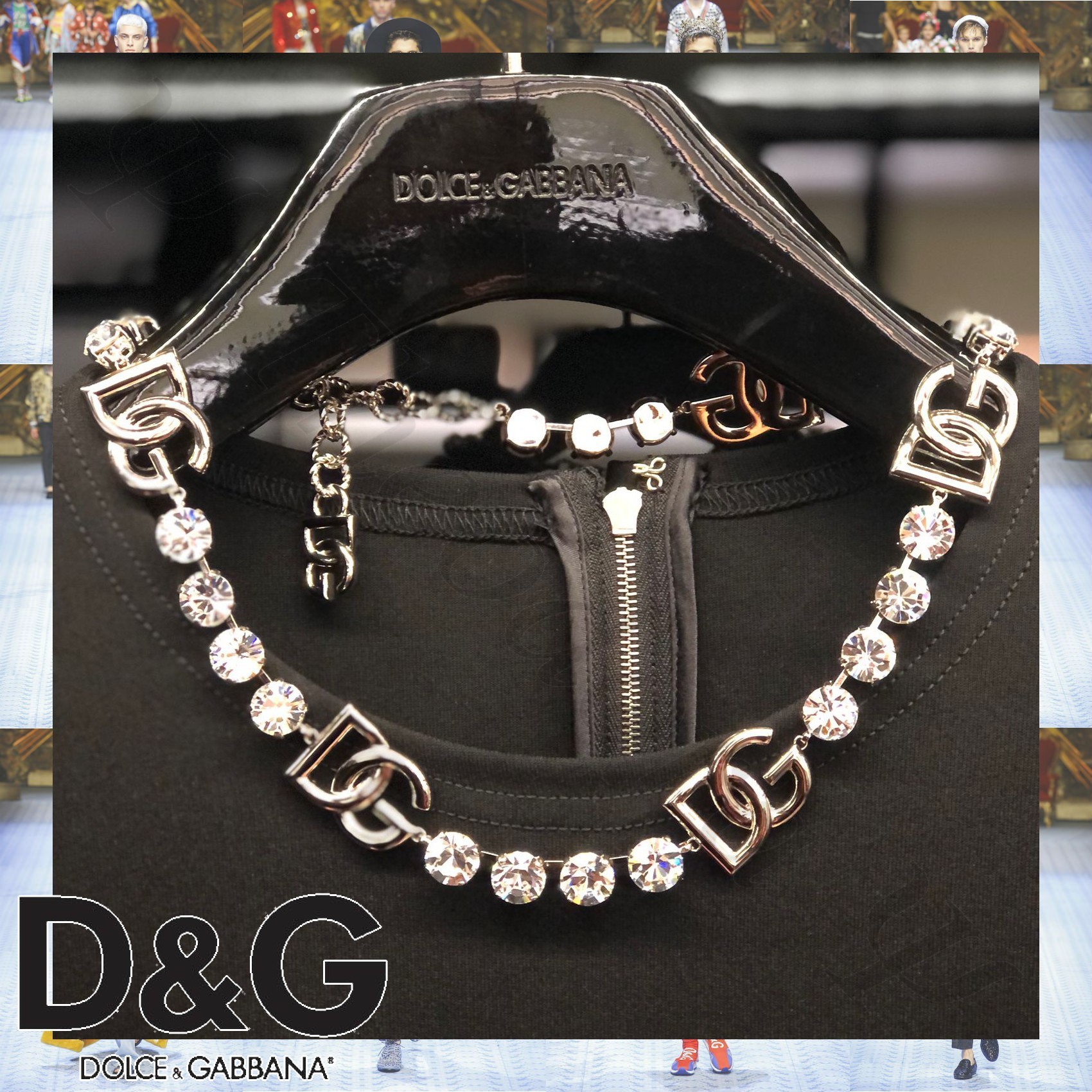 Dolce & Gabbana KIM DGロゴ ラインストーン ネックレス