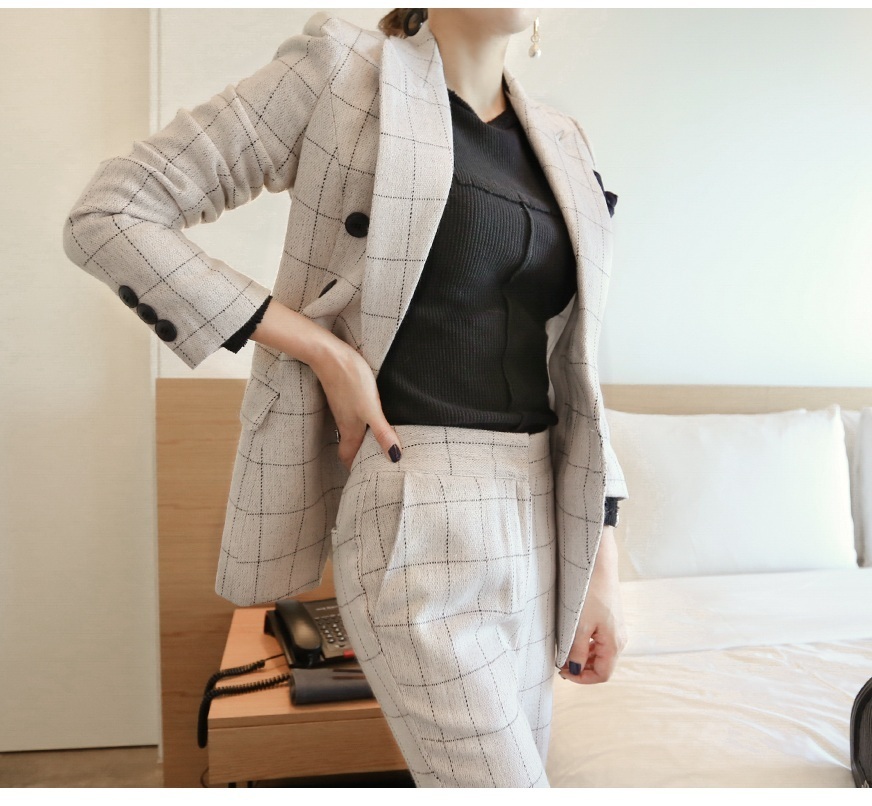 セットアップ ダブルスブレストスーツ チェック パンツ スーツ