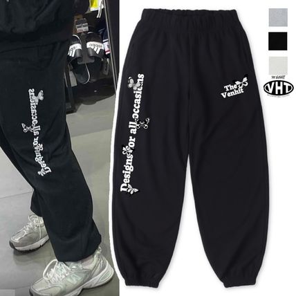 VENHIT Sweatpants Heart Casual Style Sweat Street Style Long Logo Sweatpants