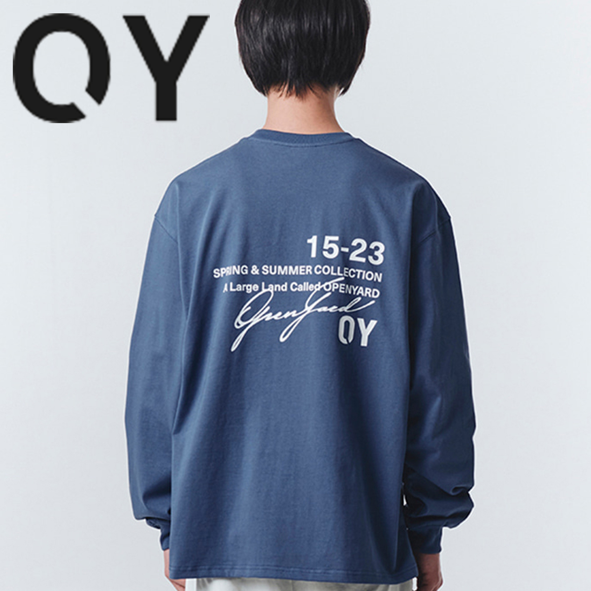 ★OY★TYPOGRAPHIC LOGO LONG SLEEVE-VINTAGE BLUE★正規品/人気