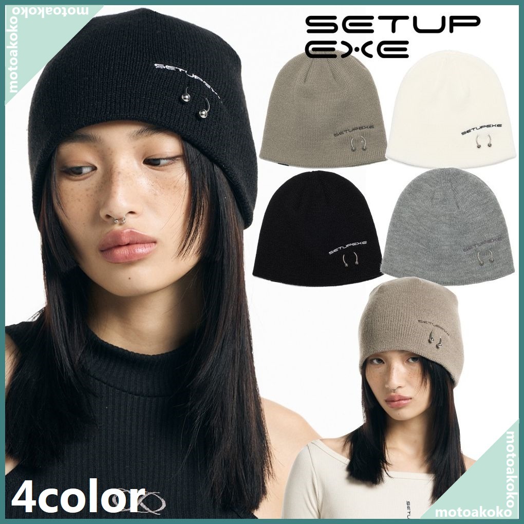 SETUP-EXE★韓国★日本未入荷★人気 Side piercing Beanie 4色