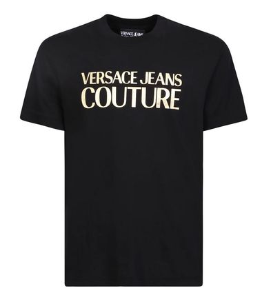 VERSACE JEANS More T-Shirts Plain Cotton Short Sleeves Logo T-Shirts