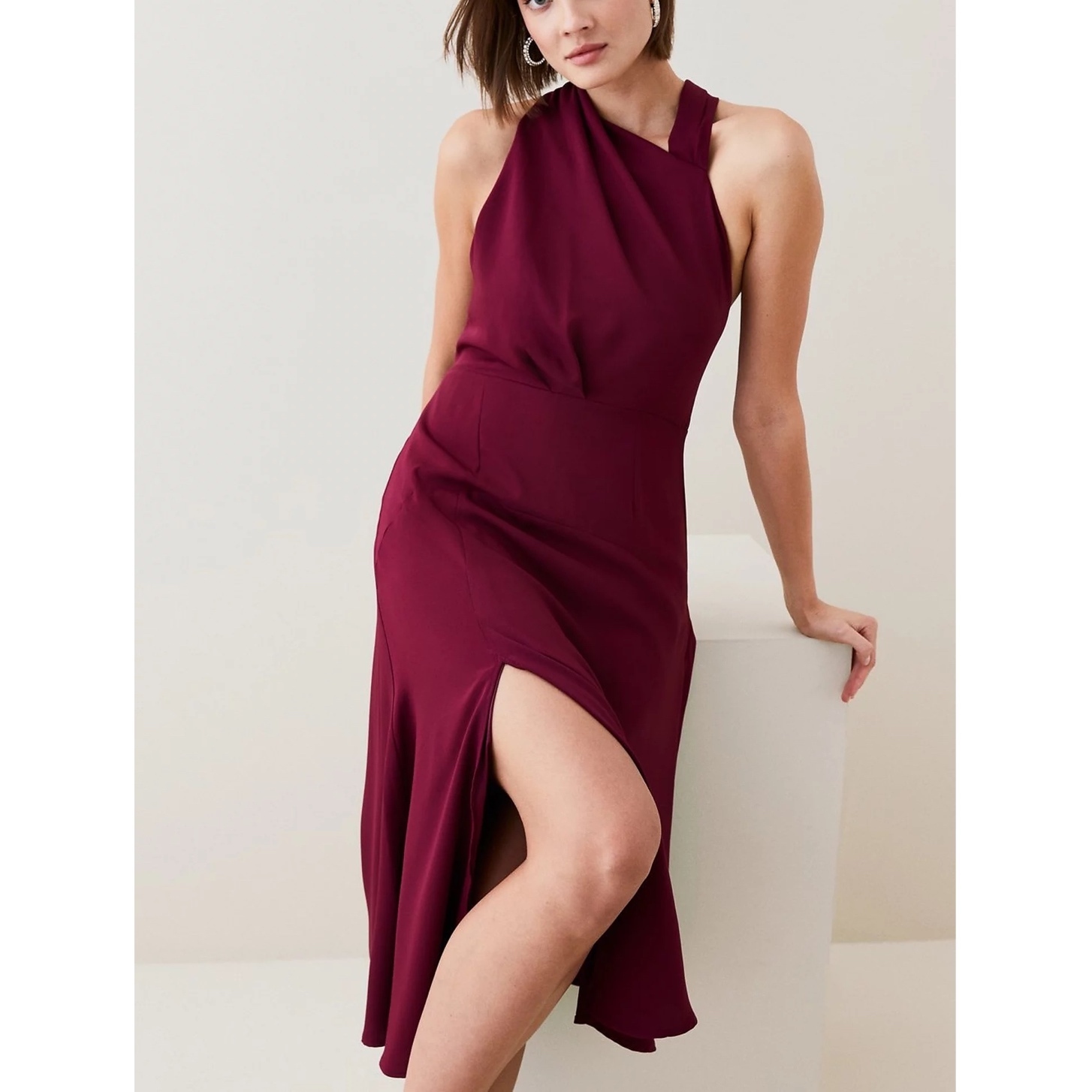 KAREN MILLEN 後ろ姿も可愛い テーラード ノースリーブミディ