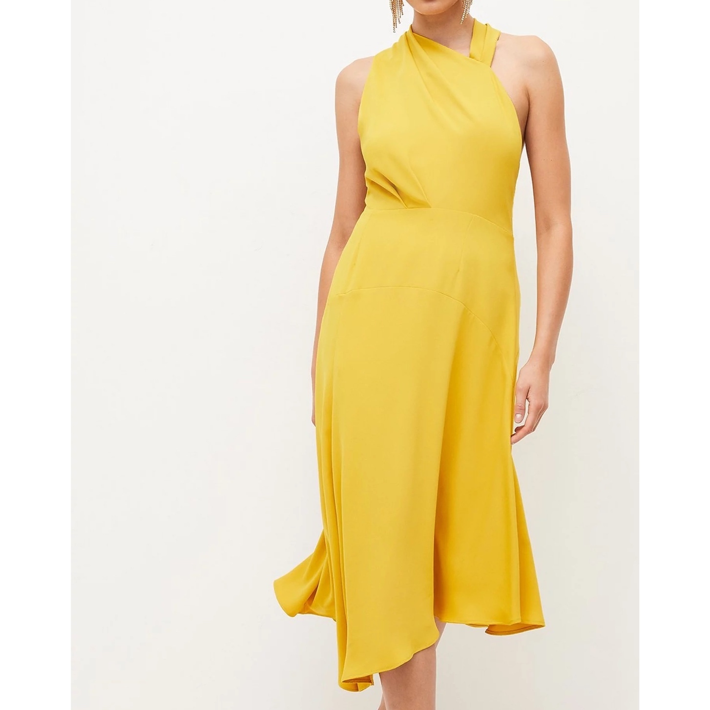 KAREN MILLEN*ソフトテーラードハイローミディワンピース 送関込 KAREN MILLEN 後ろ姿も可愛い テーラード ノースリーブミディ