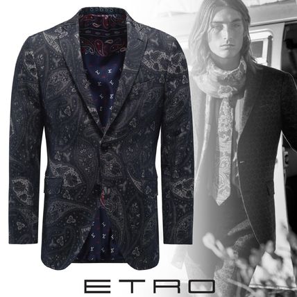 ETRO Blazers Short Paisley Street Style Cotton Blazers Jackets