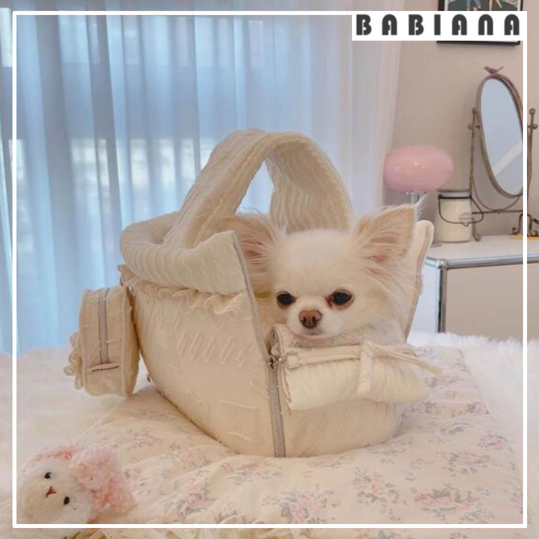 《韓国 BABIANA》AJI BAG TOTO CREAM Sサイズ 犬用キャリー