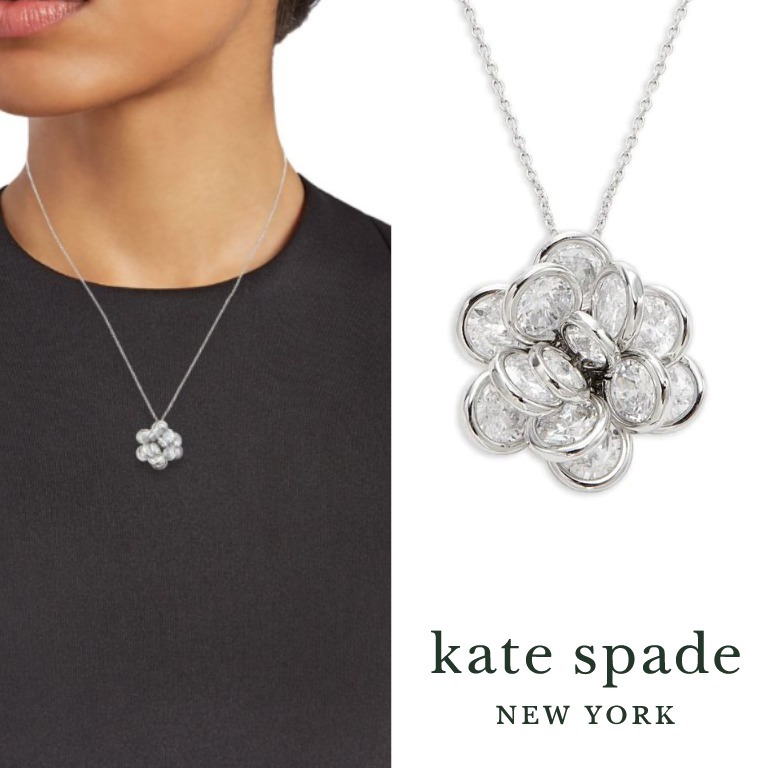 【人気】Kate Spade Cubic Zirconia Flower ネックレス