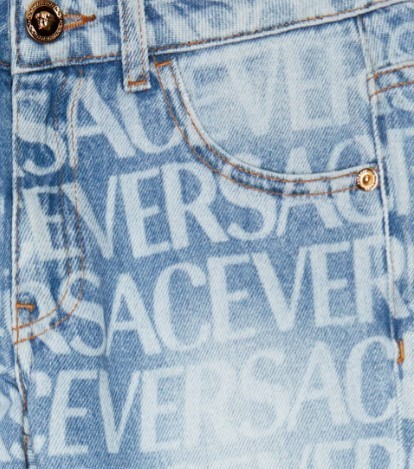 VERSACE☆キッズ プリントフレアジーンズ ブルー大人もOK VERSACE☆キッズ ロゴフレアジーンズ ブルー【大人もOK】