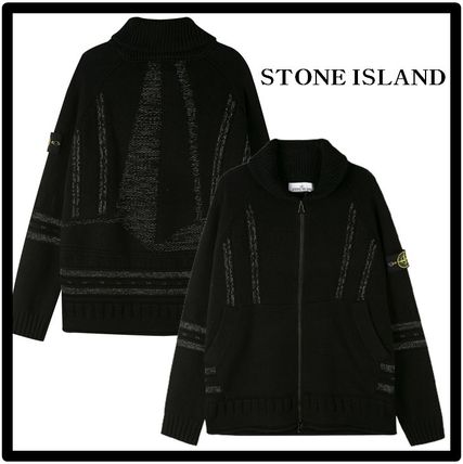 STONE ISLAND Cardigans Unisex Street Style Logo Cardigans