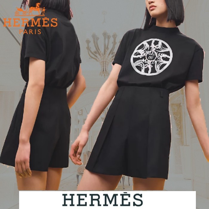 ≪23SS★≫HERMES エルメス ハイウエスト ショートパンツ 黒