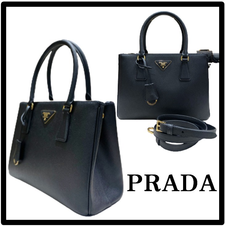 ★送料 関税込★PRADA★ガレリア サフィアーノ ミディアムバッグ