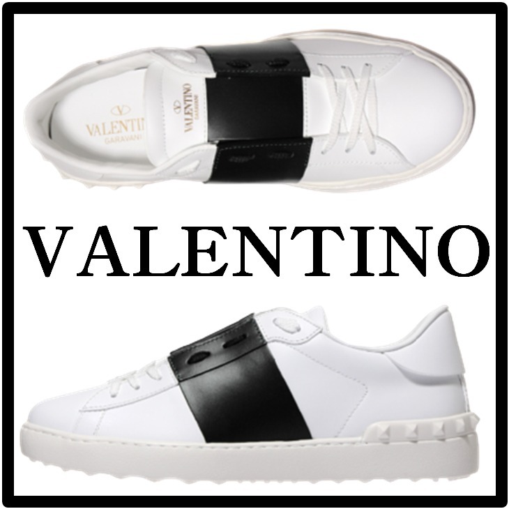 関税込★VALENTINO★オープン カーフスキンロートップスニーカー
