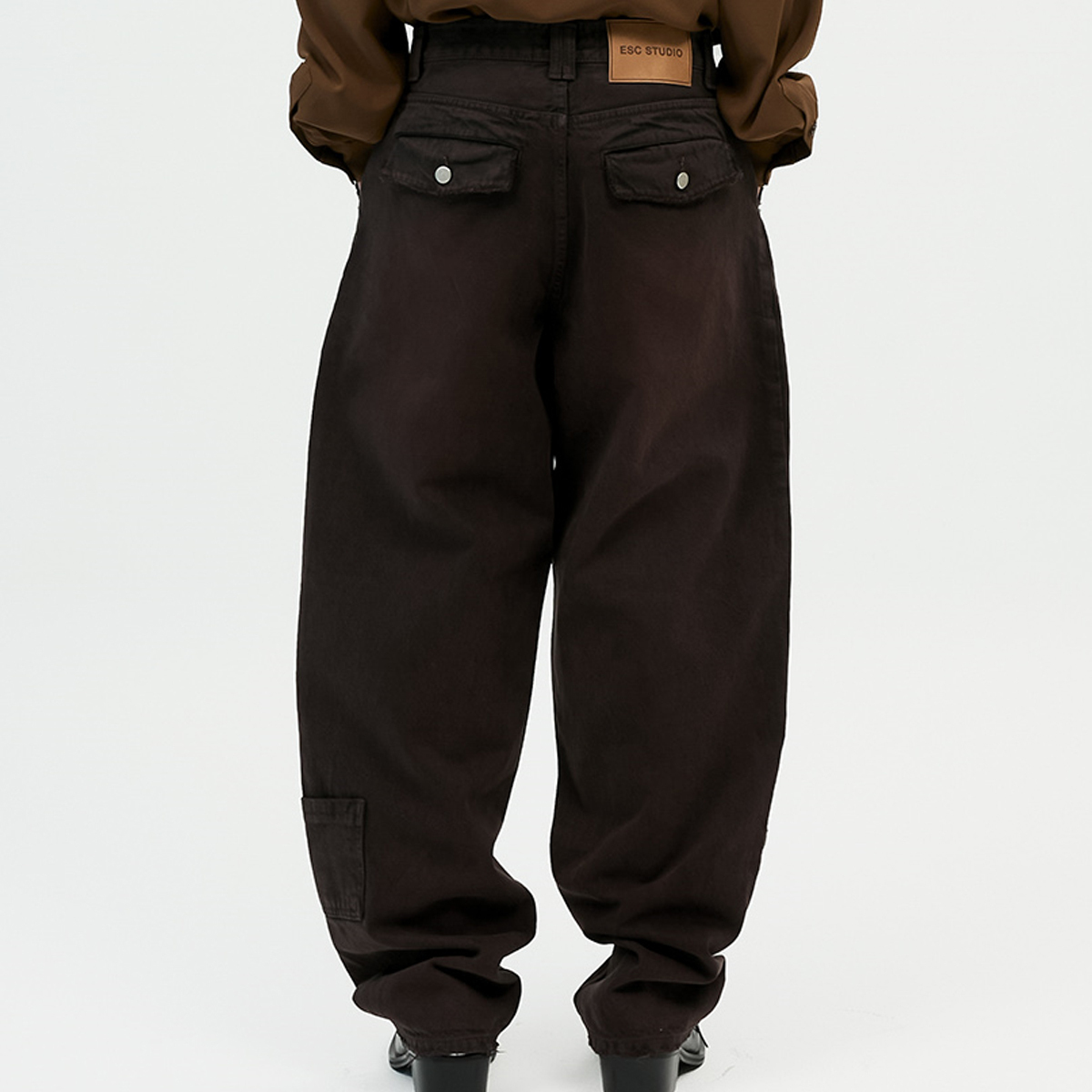 ★ESCSTUDIO★color washing denim pocket pants(brown)★正規品 ☆ESCSTUDIO☆color washing denim pocket pants(brown)☆正規品