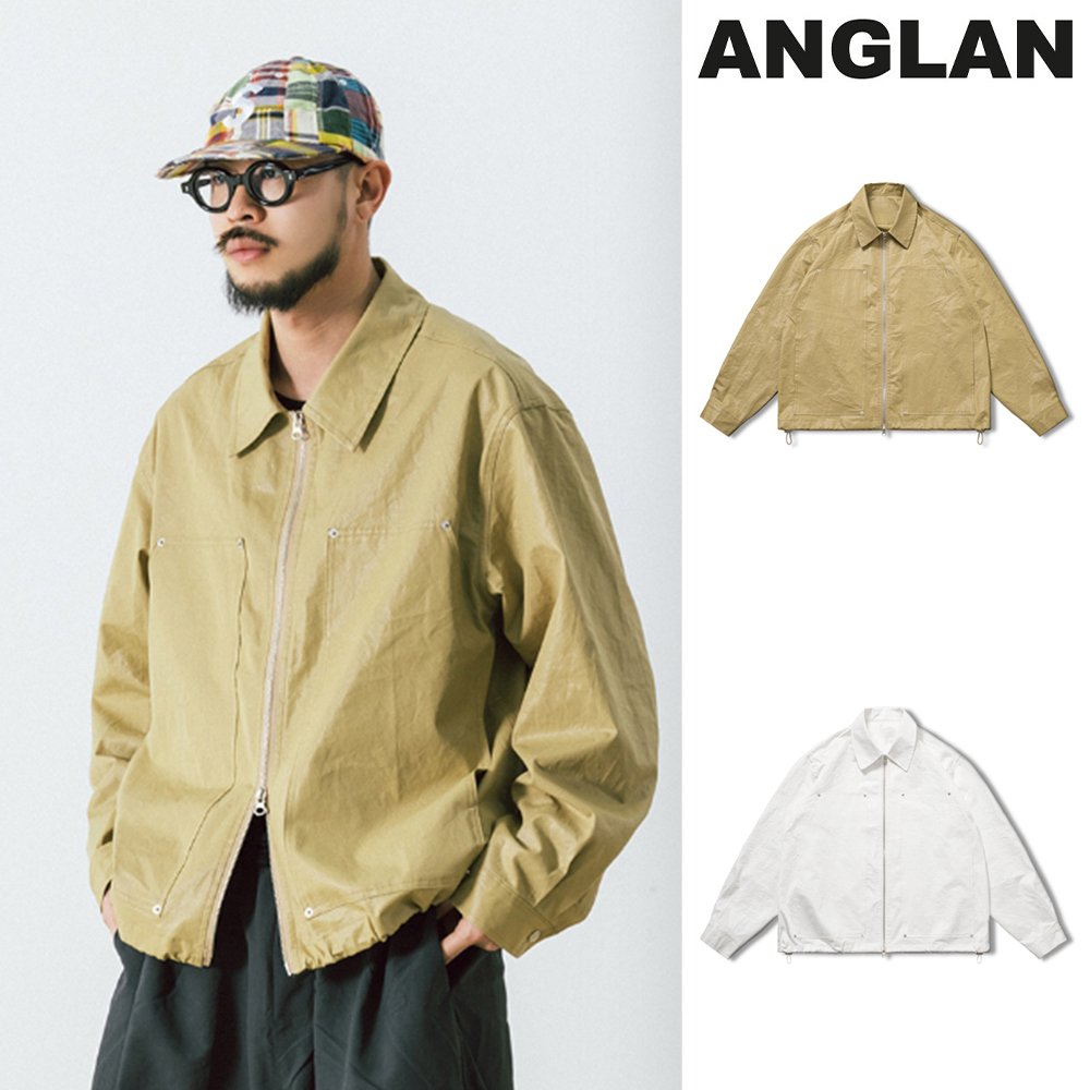【ANGLAN】Rivet Two Way Coated Jacket