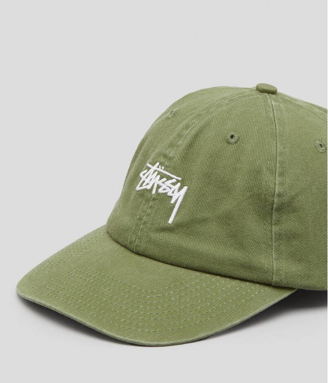 【STUSSY】Stock Low Pro Cap -Moss- 定番の刺繍ロゴキャップ