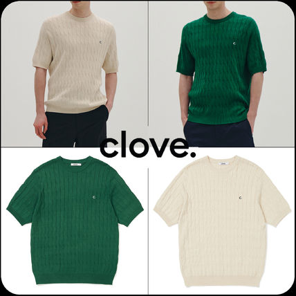 clove Sweaters [Clove]★Cable Round neck Knit_Men