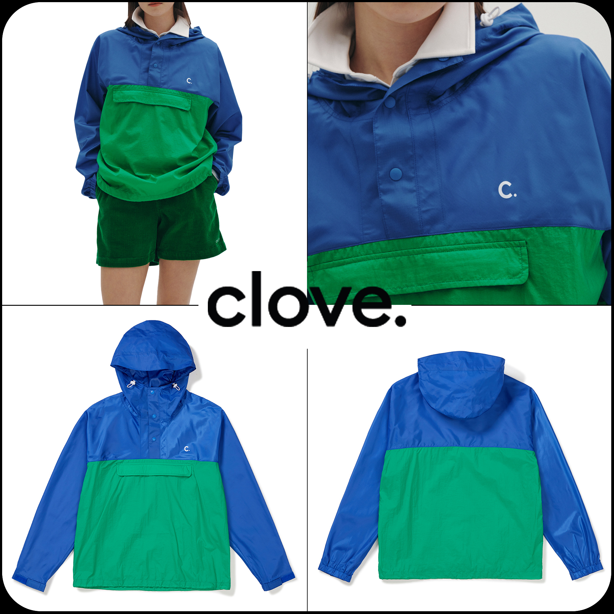 [Clove]★Colorblock Half Zip Anorak