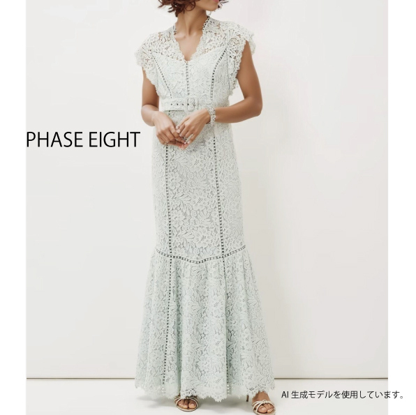 【PHASE EIGHT】Esmerelda Lace Belted フィッシュテール ドレス