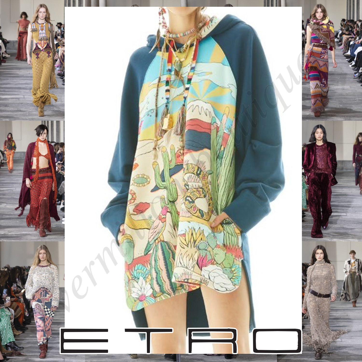 ETRO プリント ドレス ワンピース マルチカラー